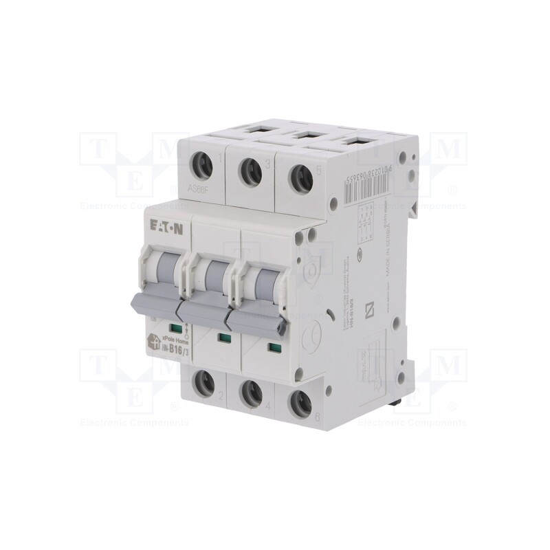 1 pcs x EATON ELECTRIC - HN-B16/3 - Circuit breaker, 230/400VAC, Inom: 16A, Poles: 3, Charact: B, 6kA