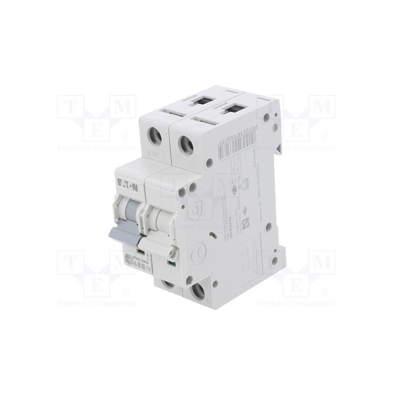 1 pcs x EATON ELECTRIC - HN-B10/1N - Circuit breaker, 230/400VAC, Inom: 10A, Poles: 1+N, Charact: B, 6kA