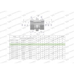 Metric hydraulic connector bb m16x1 5 10l xg