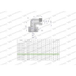 Metric hydraulic elbow ab m30x2 22l xevw