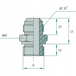 Straight connector adapter GA 3 4 x 1 4 m BSP 350 bar
