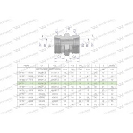 Metric hydraulic connector bb m18x1 5 12l xg