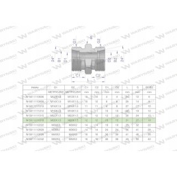 Metric hydraulic connector bb m26x1 5 18l xg