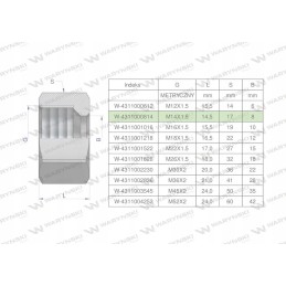 Metric hydraulic nut m08l m14x1 5 08l