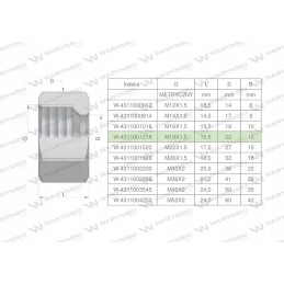 Metric hydraulic nut m12l m18x1 5 12l