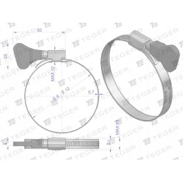 Clamping band with knob 8 12 snail width