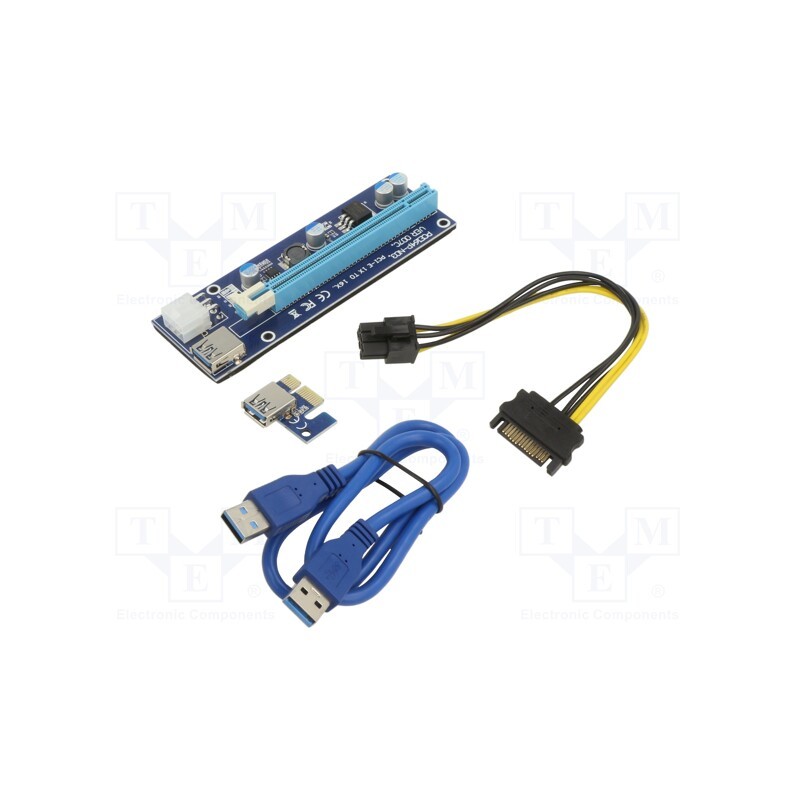 1 pcs x GEMBIRD - RC-PCIEX-03 - Riser, blue