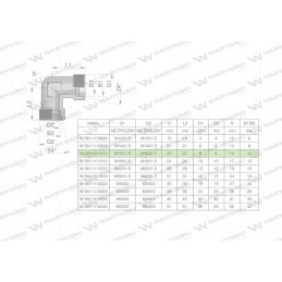 Metric hydraulic elbow bb m16x1 5 10l xw