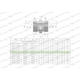 Metric hydraulic connector bb m22x1 5 15l xg