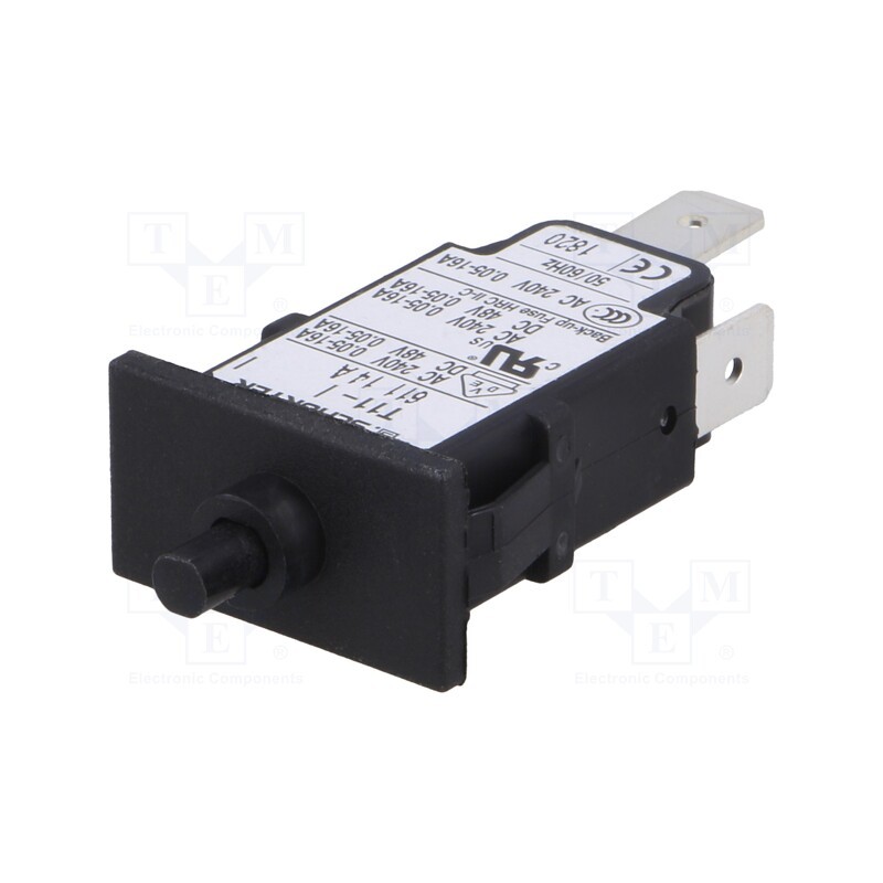 1 pcs x SCHURTER - 4400.0033 - Circuit breaker, Urated: 240VAC, 48VDC, 14A, SPST, Poles: 1, SNAP-IN