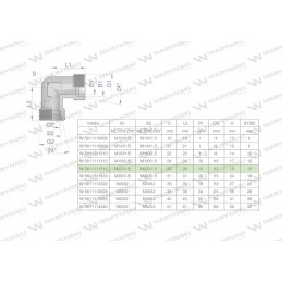 Metric hydraulic elbow bb m22x1 5 15l xw