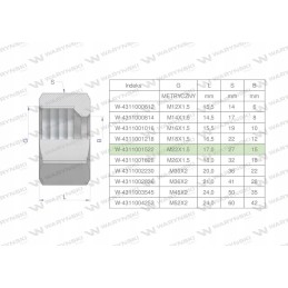 Metric hydraulic nut m15l m22x1 5 15l