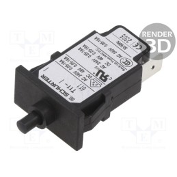 1 pcs x SCHURTER - 4400.0202 - Circuit breaker, Urated: 240VAC, 48VDC, 11A, SPST, Poles: 1, SNAP-IN