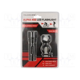 1 set x MACTRONIC - ALPHA 450 - Torch: LED, L: 103÷111mm, 450lm, Ø: 33.5mm, black, IP65