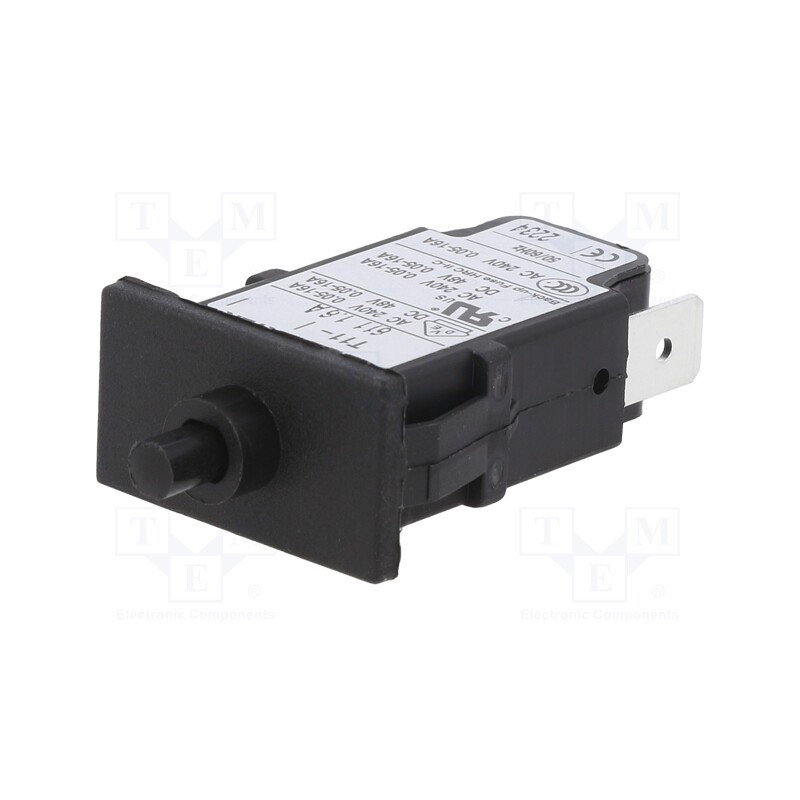 1 pcs x SCHURTER - 4400.0482 - Circuit breaker, Urated: 240VAC, 48VDC, 1.6A, SPST, Poles: 1, MCB