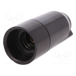 1 pcs x PAWBOL - D.3001 - Lampholder: for lamp, E14, Body: black, Ø: 28mm, Mat: bakelite