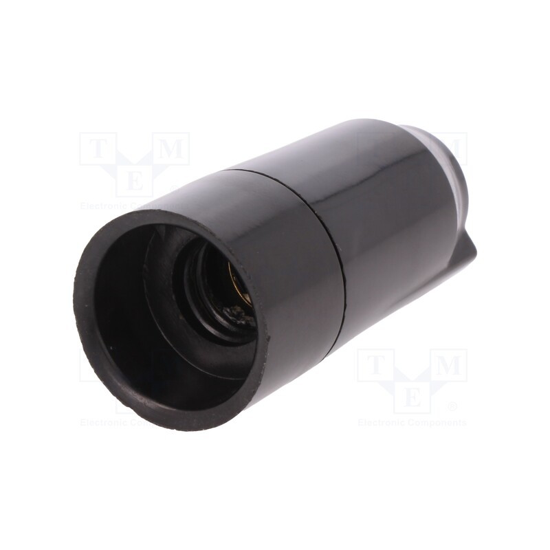1 pcs x PAWBOL - D.3001 - Lampholder: for lamp, E14, Body: black, Ø: 28mm, Mat: bakelite