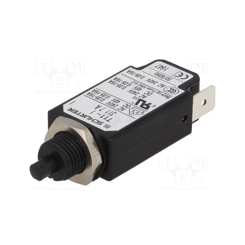 1 pcs x SCHURTER - 4400.0191 - Circuit breaker, Urated: 240VAC, 48VDC, 7A, SPST, Poles: 1, screw