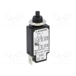 1 pcs x SCHURTER - 4400.0194 - Circuit breaker, Urated: 240VAC, 48VDC, 5A, SPST, Poles: 1, screw