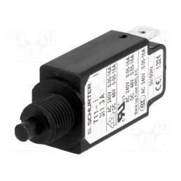 1 pcs x SCHURTER - 4400.0345 - Circuit breaker, Urated: 240VAC, 48VDC, 3A, SPST, Poles: 1, screw