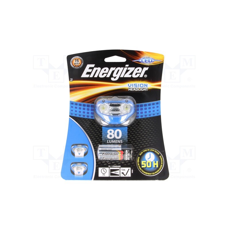 1 set x ENERGIZER - VISION - Torch: LED headtorch, 7h, 80lm, blue, HEADLIGHT