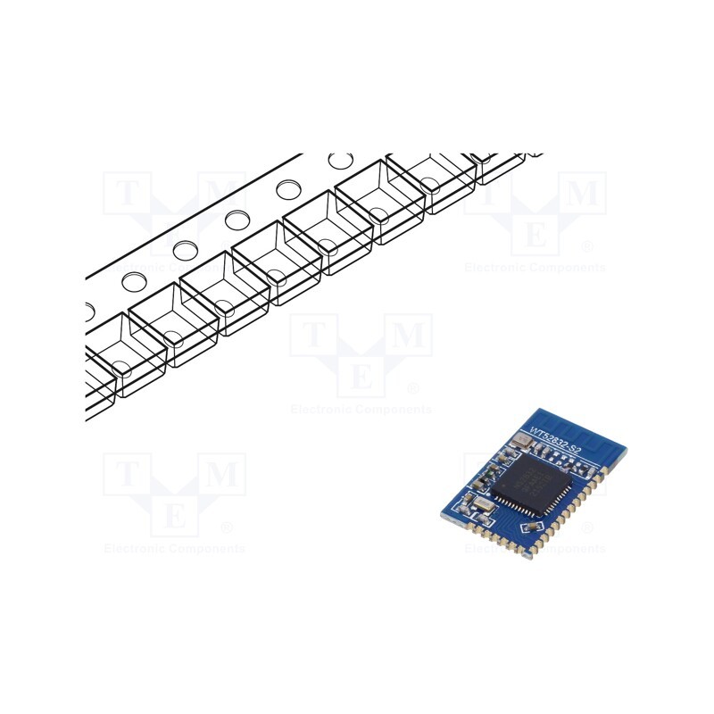 1 pcs x WIRELESS-TAG - WT52832-S2 - Module: Bluetooth Low Energy, UART, SMD, 18.7x11.1x2mm