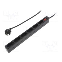 1 pcs x LOGILINK - LPS232B - Plug socket strip: supply, Sockets: 6, 250VAC, 15A, black, 1.5m