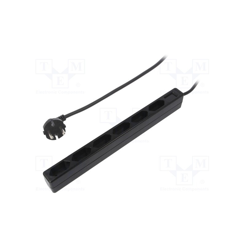 1 pcs x LOGILINK - LPS231B - Plug socket strip: supply, Sockets: 6, 250VAC, 15A, black, 1.5m
