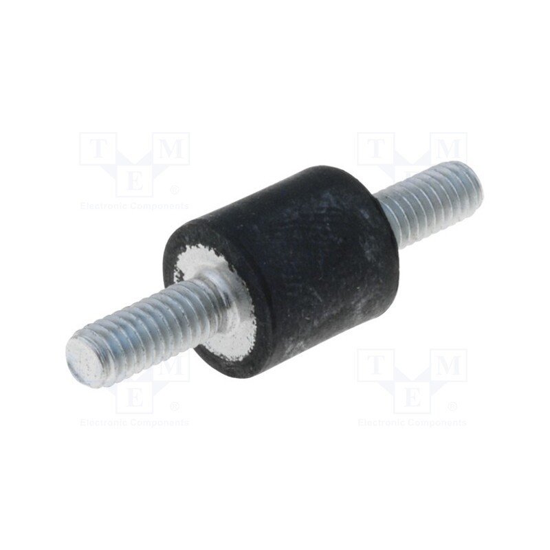 1 pcs x ELESA+GANTER - DVA.1-10-10-M4-10-55 - Vibration damper, M4, Ø: 10mm, rubber, L: 10mm, Thread len: 10mm