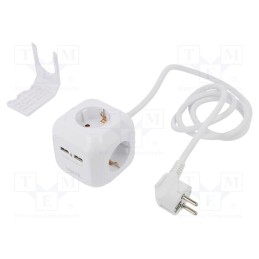 1 pcs x LOGILINK - LPS227 - Plug socket strip: supply, Sockets: 6, 250VAC, 16A, white, 1.4m