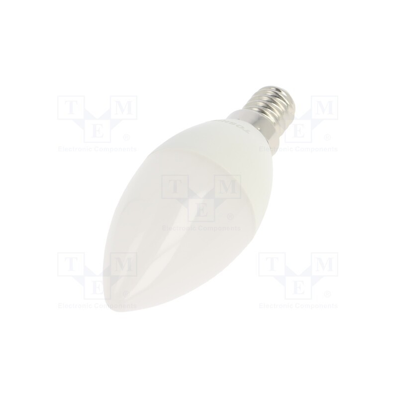 1 pcs x TOSHIBA LED LIGHTING - DELS-CD344P714AE21 - LED lamp, warm white, E14, 230VAC, 470lm, 4.7W, 180°, 3000K