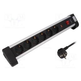1 pcs x LOGILINK - LPS215 - Plug socket strip: protective, Sockets: 6, 250VAC, 16A, 1.4m
