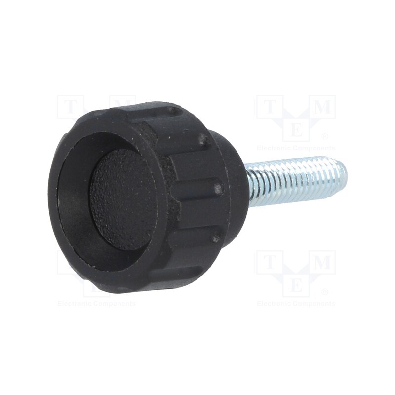 1 pcs x ELESA+GANTER - 6356 - Knob, Ø: 16mm, Ext.thread: M4, 16mm, H: 13mm, polyamide, knurled