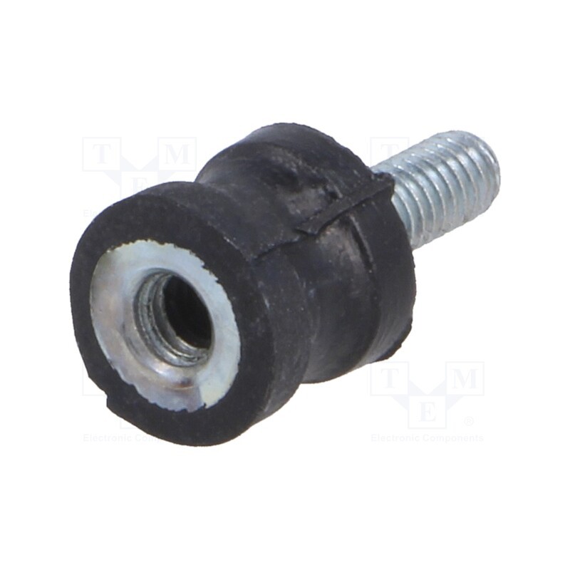 1 pcs x ELESA+GANTER - DVC.2-10-8-10-M4-10-70 - Vibration damper, M4, Ø: 10mm, rubber, L: 10mm, Thread len: 10mm