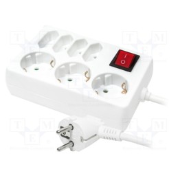 1 pcs x LOGILINK - LPS210 - Plug socket strip: supply, Sockets: 7, 230VAC, 16A, white, 5m, IP20