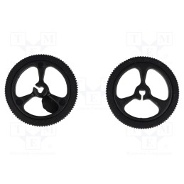 1 set x POLOLU - POLOLU WHEEL 32X7MM PAIR – BLACK - Wheel, black, Shaft: D spring, push-in, Ø: 32mm, Shaft dia: 3mm