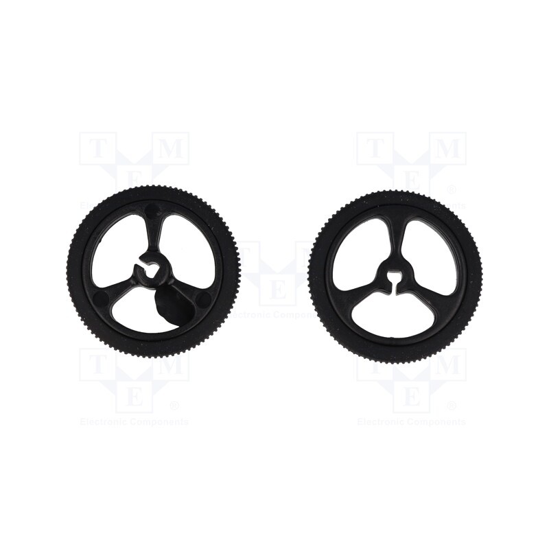 1 set x POLOLU - POLOLU WHEEL 32X7MM PAIR – BLACK - Wheel, black, Shaft: D spring, push-in, Ø: 32mm, Shaft dia: 3mm