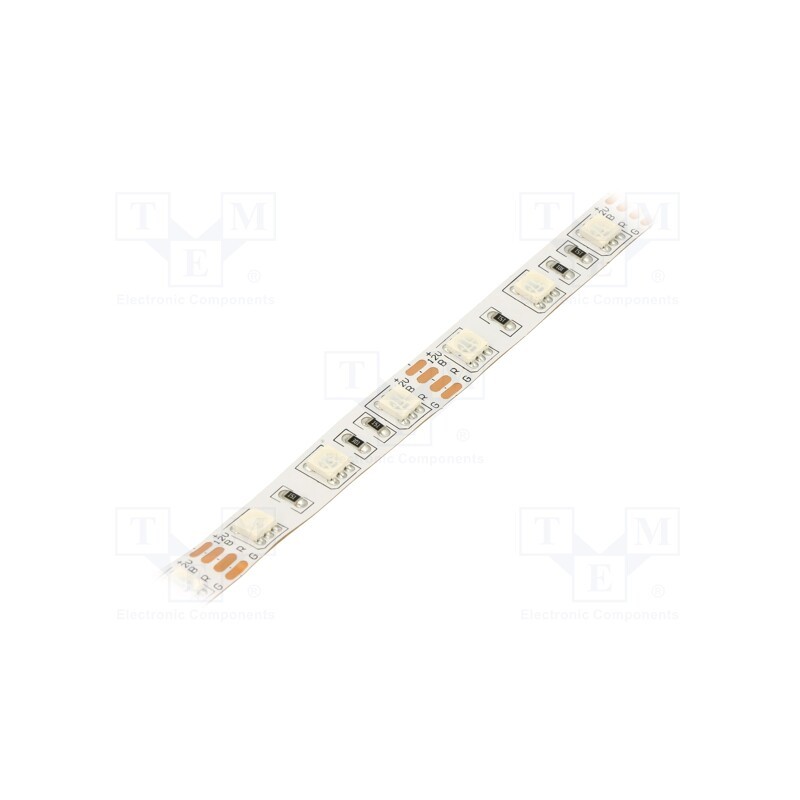1 m x WISVA OPTOELECTRONICS - HH-SRGB60F010W12-5050 WHITE PCB IP20 - LED tape, RGB, 5050, 12V, LED/m: 60, 10mm, white PCB, IP20,
