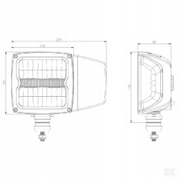 LED headlight 38w rectangular 12 24v