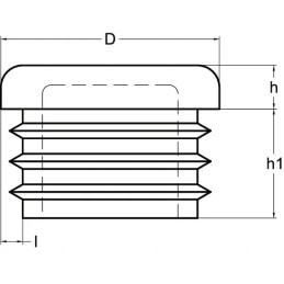 Black protective cap 16mm with grooves