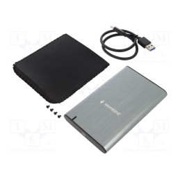 1 pcs x GEMBIRD - EE2-U3S-6-GR - Hard discs housing: 2,5', LED status indicator, USB 3.1, grey