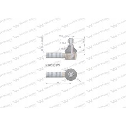 Steering joint 95mm m22x1 5 l k965269 waryns