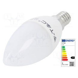 1 pcs x V-TAC - SKU 112 - LED lamp, neutral white, E14, 220/240VAC, 600lm, P: 7W, 200°, 4000K