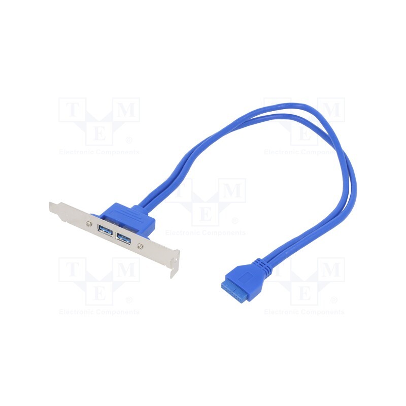 1 pcs x AKYGA - AK-CA-47 - Transition: adapter, IDE 20pin female,USB A socket x2, 0.4m