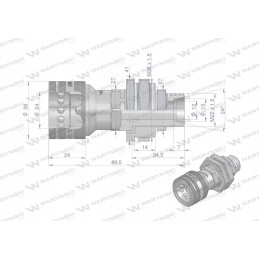 Hydraulic quick connector, long socket with eliminato