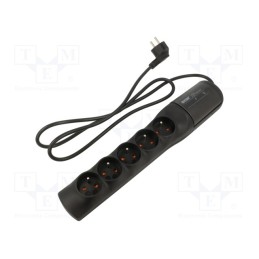 1 pcs x HSK DATA - ACAR W2340 3 - Plug socket strip: protective, Sockets: 5, 250VAC, 10A, black