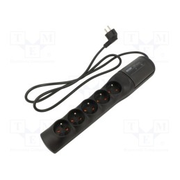 1 pcs x HSK DATA - ACAR W2336 1.5 - Plug socket strip: protective, Sockets: 5, 250VAC, 10A, grey