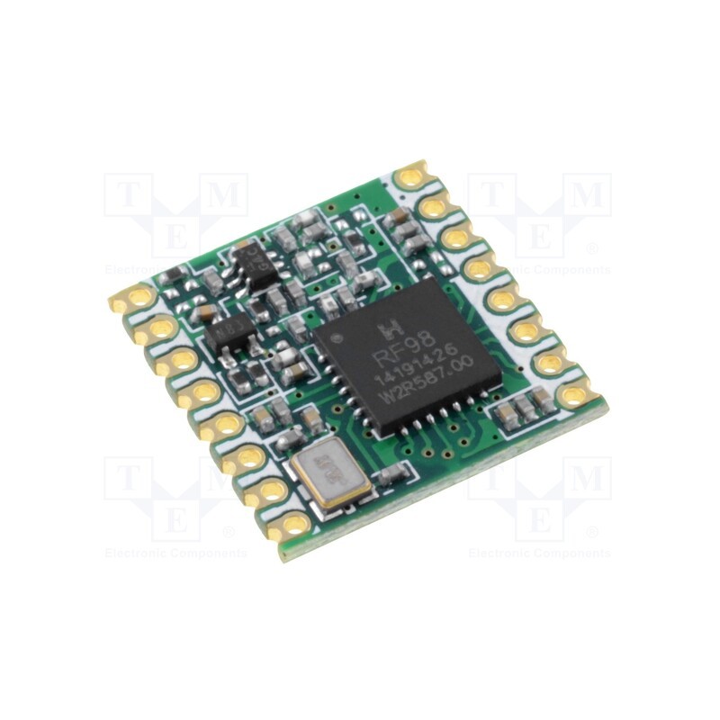 1 pcs x HOPE MICROELECTRONICS - RFM98W-433S2 - Module: transceiver, RF, FSK,GFSK,GMSK,LoRa,MSK,OOK, 433.92MHz