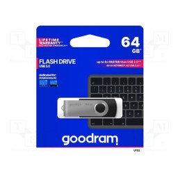 1 pcs x GOODRAM - UTS3-0640K0R11 - Pendrive, USB 3.0, 64GB, R: 110MB/s, W: 20MB/s, black