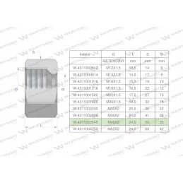 Metric hydraulic nut m35l m45x2 35l w